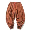 Men's Pants Spring Men Loose Harem Cotton Linen Harajuku Style Sweatpants Wide-leg Casual Brand Oversize Trousers Male