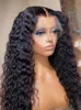 40 tum lockig 134 spetsar främre mänskliga hår peruk brasilianska peruker för kvinnor djup våg 136 hd frontal före plockad 240127
