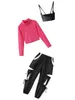 Scene Wear Kpop Girls Clothes Jazz Dance Costume Hip Hop Kids Performance Outfit Pink Crop Tops Black Pants Street BL9898