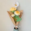 Decoratieve Bloemen Handgemaakte Geweven Gebreide Bloem Wol Hart Decoratie Valentijnsdag Moederdag Huwelijkscadeaus Voor Gasten Gehaakte Boeketten