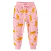 Брюки Jumping Meters, весенние и осенние спортивные штаны, дизайн с милыми животными, детские штаны для девочек, детская одежда