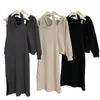 Arbeitskleider Neckholder-Kleid Hoodie-Set Neckholder Vielseitig Damen Stilvoll für Winter/Herbst