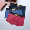 Designer luxe louiseities hommes sous-vêtements classiques couleur unie boxer pantalon coton respirant confortable caleçon trois pièces avec boîte 02102