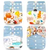 Happyflute Fashion Style Baby Nappy 4pcs/set Diaper Cover Waterproof Reusable Cloth Diaper 240130