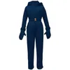 Winter Jumpsuits Met Capuchon Parka Elegante Katoenen Gewatteerde Warme Sjerpen Skipak Rechte Rits Vrouwen Casual Trainingspakken 240122