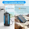 36000mAh Waterproof Solar Power Bank Qi Wireless Charger Powerbank For iPhone 13 Samsung S22 Xiaomi Poverbank with Camping Light