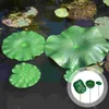 Fleurs décoratives simulées feuille de Lotus avec tige, décorations flottantes pour étang à poissons, faux ornement, feuilles artificielles Eva, plante