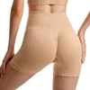 High waisted breathable nude running shorts for women hip lifting tight yoga pants for training quick drying fitness and sports shorts 240215