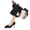 Scarpe eleganti Tacchi alti con fiocco grande Novità Scarpe da donna francesi in pelle scamosciata con bocca bassa primaverile e autunnale Punta nera sottile