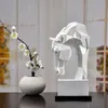 Cabeça de cavalo ornamentos resina nórdico moderno decoração para casa arte animal geométrico origami artesanato mobiliário mesa decoração estatueta 240119