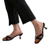 Женские сандалии на массивном каблуке с высоким жемчугом и рыбьим ртом
