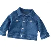 Jackets Children's Jacquard Denim Jacket Autumn Baby Solid Color Kids Coat