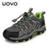 Uovo Boys Girls Sports Children Footwear Outdoor Breseable Kids Hiking Shoes Spring and Autumn Sneakers Eur＃27-39 240129