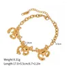 Charm Bracelets Minar INS Fashion Metallic Crab For Women 18K Gold PVD Plated Stainless Steel Bracelet Wholesale Accessories