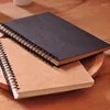 Sheets Kraft Paper Notebook Double Coil Ring Spiral Sketchbook Diary For Drawing Painting Notepad School Supplies