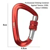 4Pcs Screw Lock D Shape Climbing Carabiner 12KN Multifunctional Fast Hanging Fixed Hook Outdoor EDC Buckles Dog Chain Keychain 240123