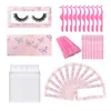 Розовые/фиолетовые коробки для упаковки ресниц, кластерные ресницы Boxe, натуральные искусственные пушистые норковые ресницы, упаковка со стразами, накладные ногти 240124