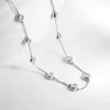 Round Bubble Diamond Necklace with Certificate 925 Sterling Silver Plated Gold Neck Chain Choker for Women Jewelry 240118