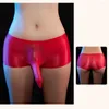 Sous-vêtements longs nez d'éléphant hommes boxer slips taille basse sous-vêtement bikini brillant culotte huileuse JJ pochette à manches pure porno