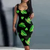 Casual Dresses Women Sexy Round Neck Tank Top Sleeveless Dress Print Midi Womens Petite Evening Short