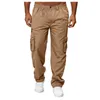 Sweatpants homens jogger calças de carga casual multi bolsos calças táticas militares tático carga calças largas masculino 240124