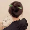 ヘアクリップ高度なグリーンダブルリーフヘアピン古代スタイルの妖精の美しさヘッドドレス気質コスチュームアクセサリー