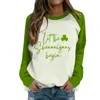 Women's Hoodies 2024 Fashion Fun St. Patrick's Day tryckt långärmad rund hals casual sport huvtröja kvinnor zippe fleece