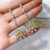 Orecchini pendenti preziosi orecchini in vero argento sterling 925 gioielli con diamanti festa nuziale goccia per le donne fidanzamento bijou