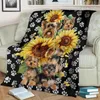 Blankets Sunflower Yorkshire Dog Fleece Blanket 3D Printed Adults/kids Sherpa