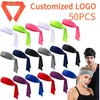 50 Pcs Customized Sports Headband Fashion Bandanas Sport Sweat Headscarf Antiperspirant Head Tie for Tennis Jogging Fitness 240125