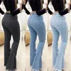 2023 herbst Frauen Hohe Taille Boot Cut Jeans Mode Dünne Denim Ausgestelltes Hosen Straße Casual Hosen S3XL Drop 240119