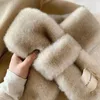 スカーフの女性冬のぬいぐるみ毛皮のスカーフソリッドキャンディーカラーカラーショールネックウォーマーシュラグ編み編み長い暖かいプレゼント