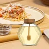 Bottiglie portaoggetti Porta miele trasparente lavabile con mestolo e coperchio per ristorante