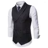 Men's Vests 2024 Spring And Autumn Tank Top Fashion Business Casual Green Fruit Collar Vest