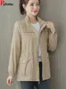 Koreanska kvinnor dike rockar casual lapel dragstring windbreake fjäder lös gabardina khaki mid-längd jacka stor storlek 4xl abrigos 240124