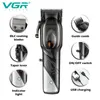 VGR002 9000RPM Magnetic Motor Salon Hair Cut Machine Cordless Rechargeable Professional Hair Clipper for Men 240124