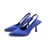 Dress Shoes 2024 Women's Sandals Fashion Slingback Pointed Party High Heels Light Elegant Wedding Sexy Stiletto Slip-on Lady Mules