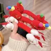 Acessórios de cabelo Lion Dance 2024 Feliz Ano Headband Cartoon Red Hairband Dragon Boneca Headwear Bordado Hoop