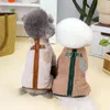 Vêtements pour chiens à la mode à fermeture à glissière vêtements chauds pour animaux de compagnie couleurs contrastées couture chat à quatre pattes coton veste d'hiver mignonne