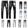 Jeans Ksubi da uomo di design viola strappato gamba dritta lavaggio hip-hop regolare fatto vecchio sbiadito nero impilato moda nuovo lusso 6UDQ 6UDQ