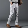 6 цветов повседневные брюки мужские осенние деловые модные повседневные эластичные прямые брюки мужские брендовые серые, белые, хаки 240124