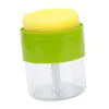 Liquid Soap Dispenser And Scrubber Holder Multifunctional Pump Bottle For Countertop Dorms Home Bathroom