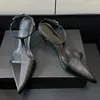 Sandalias 2024 Primavera Verano Punta puntiaguda Retro Cuero genuino Zapatos de tacón medio para mujeres Color sólido Conciso Comodidad Moda