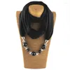 Scarves Autumn Winter Fashion Beaded Pendant Scarf Hijab Necklace Statement For Women Dropship