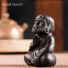 Cinese viola argilla tè animale domestico fatto a mano figura statua ornamenti scultura artigianato casa set da tè decorazione accessori regali 240124
