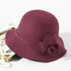 Chapeau d'hiver pour femmes des années 1920 Gatsby Style fleur chaud laine chapeau hiver casquette dame fête chapeaux Cloche Bonnet Femme asymétrique Fedoras 240127