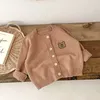 かわいいベア秋の赤ちゃんニットコート韓国チャイルドレンズカーディガンジャケット長いスリーブトップセーターアウトドアウェア240122