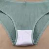 Culotte Femme 3pcs sous-vêtements en coton simple pour femmes côtelées couleur unie confort slips dames élastique respirant sport bikini m-xxl