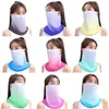 Sciarpe Protezione solare Anti-UV Viso Maschera Gini Gradiente Seta Protezione solare estiva Guida Donna Scollatura