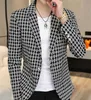 Men's Jackets Mens casual autumn new youth Korean version slim fitting printed small suit jacket fashion top single jacket